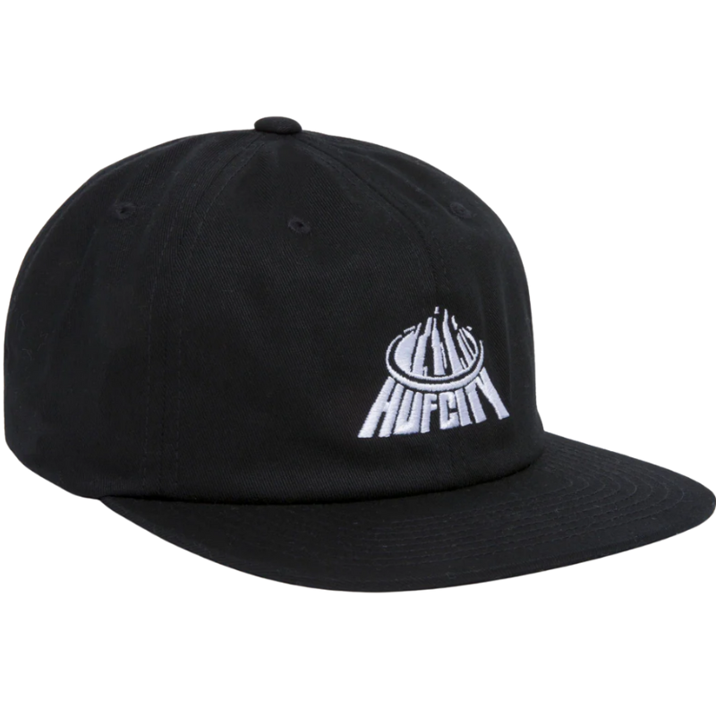 HUF City 6 Panel Hat - Black - Headz Up 