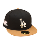 Los Angeles Dodgers Cooperstown 59Fifty Fitted World Series 80es Patches - Bronze/Black - Headz Up 