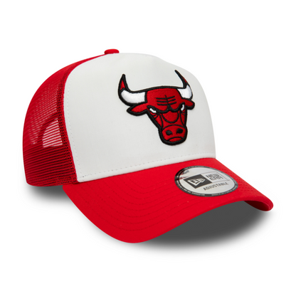 Chicago Bulls Team Color Block A-Frame Trucker - White/Red - Headz Up 