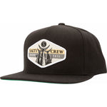 Salty Crew - High Tail 5-Panel Snapback - Black - Headz Up 