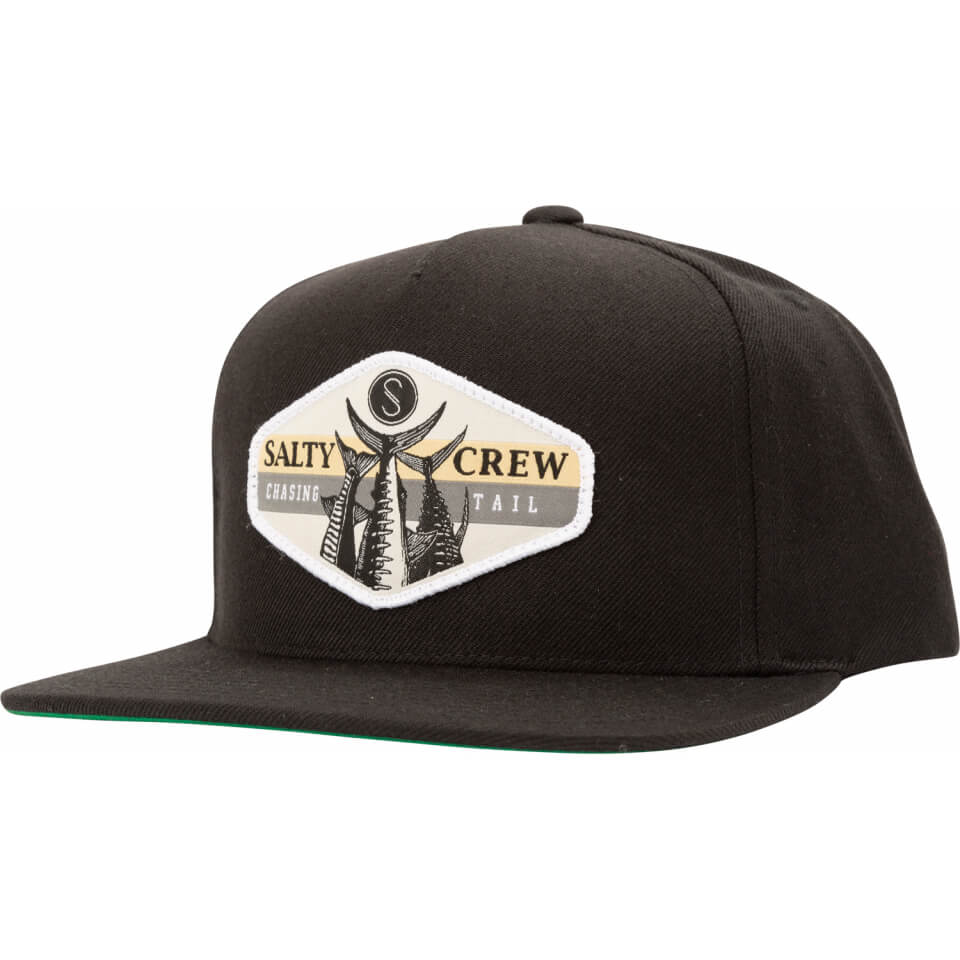 Salty Crew - High Tail 5-Panel Snapback - Black - Headz Up 