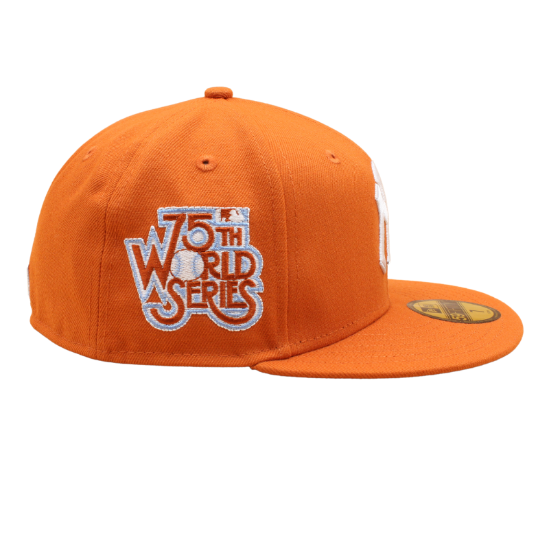 New York Yankees Cooperstown 59Fifty Fitted 75th World Series - Fight Orange - Headz Up 