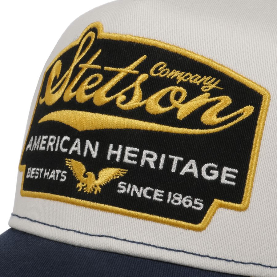 American Heritage Trucker Cap - White/Navy - Headz Up 