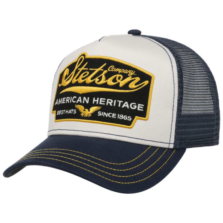 American Heritage Trucker Cap - White/Navy - Headz Up 