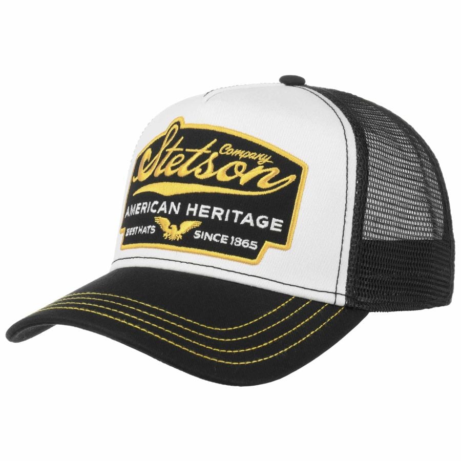 American Heritage Trucker Cap - White/Black - Headz Up 
