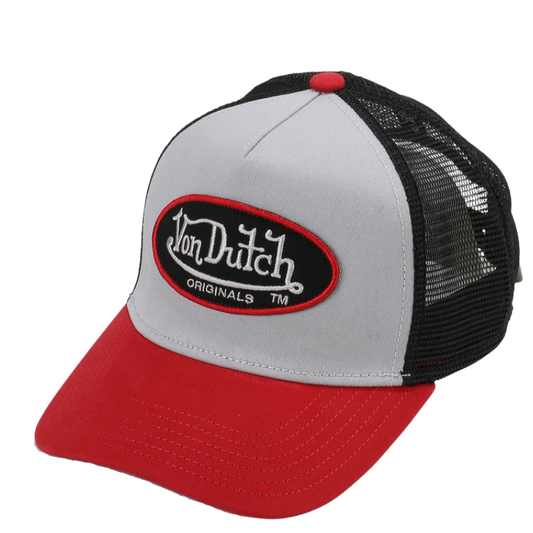 Von Dutch Boston Trucker Cap - Grey/Red/Black - Headz Up 