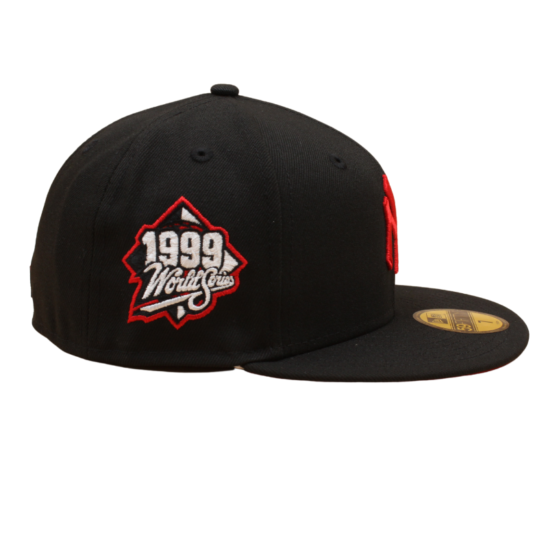 New York Yankees Cooperstown 59Fifty Fitted 1999 World Series - Black/Scarlet - Headz Up 