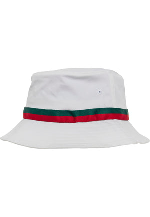 Stripe Bucket Hat - White/Firered/Green - Headz Up 