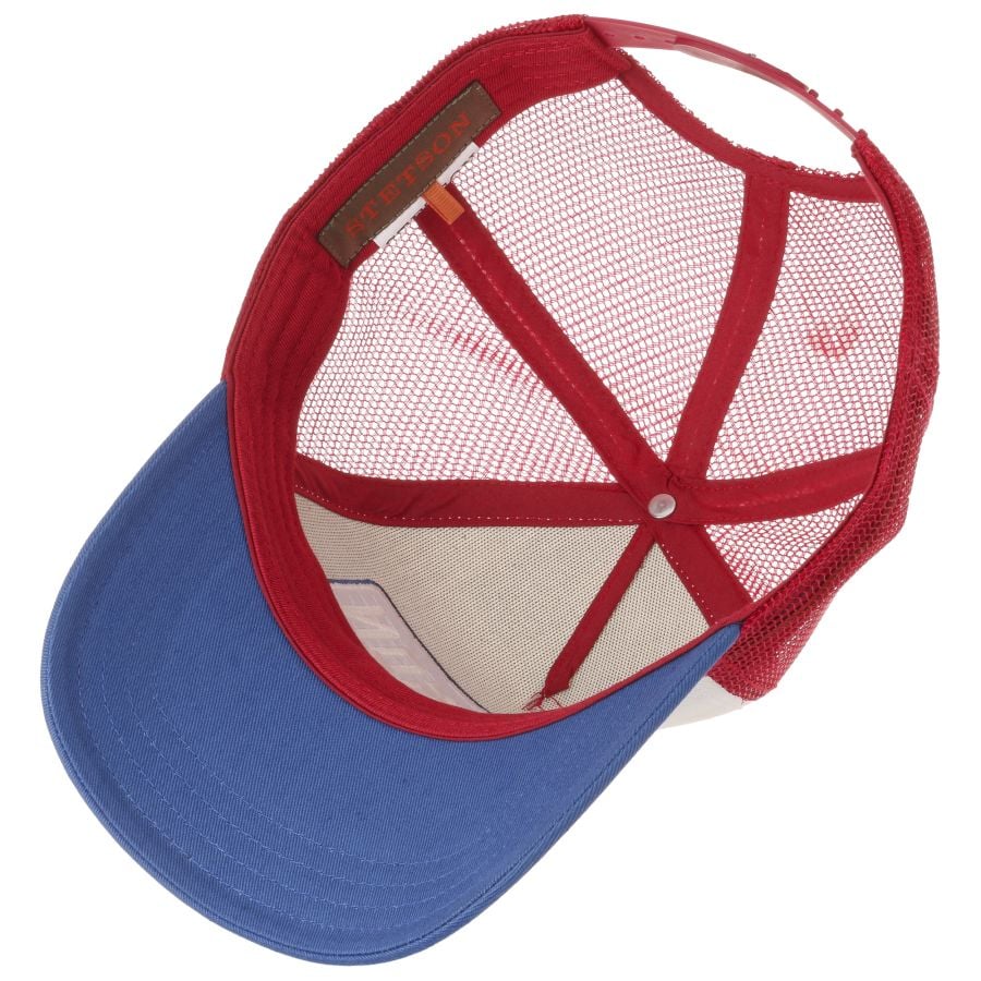 Gasoline Trucker Cap - White/Red/Blue - Headz Up 