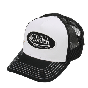 Von Dutch Boston Trucker Cap Black Patch - White/Black - Headz Up 