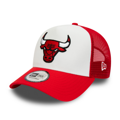 Chicago Bulls Team Color Block A-Frame Trucker - White/Red - Headz Up 