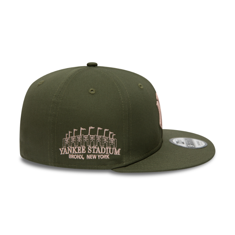 New York Yankees Side Patch 9Fifty Snapback - Olive/Dirty Rose - Headz Up 