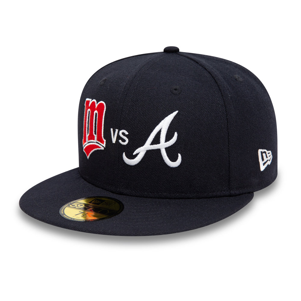 Atlanta Braves vs Minnesota Twins Navy 59FIFTY Cap - Navy - Headz Up 