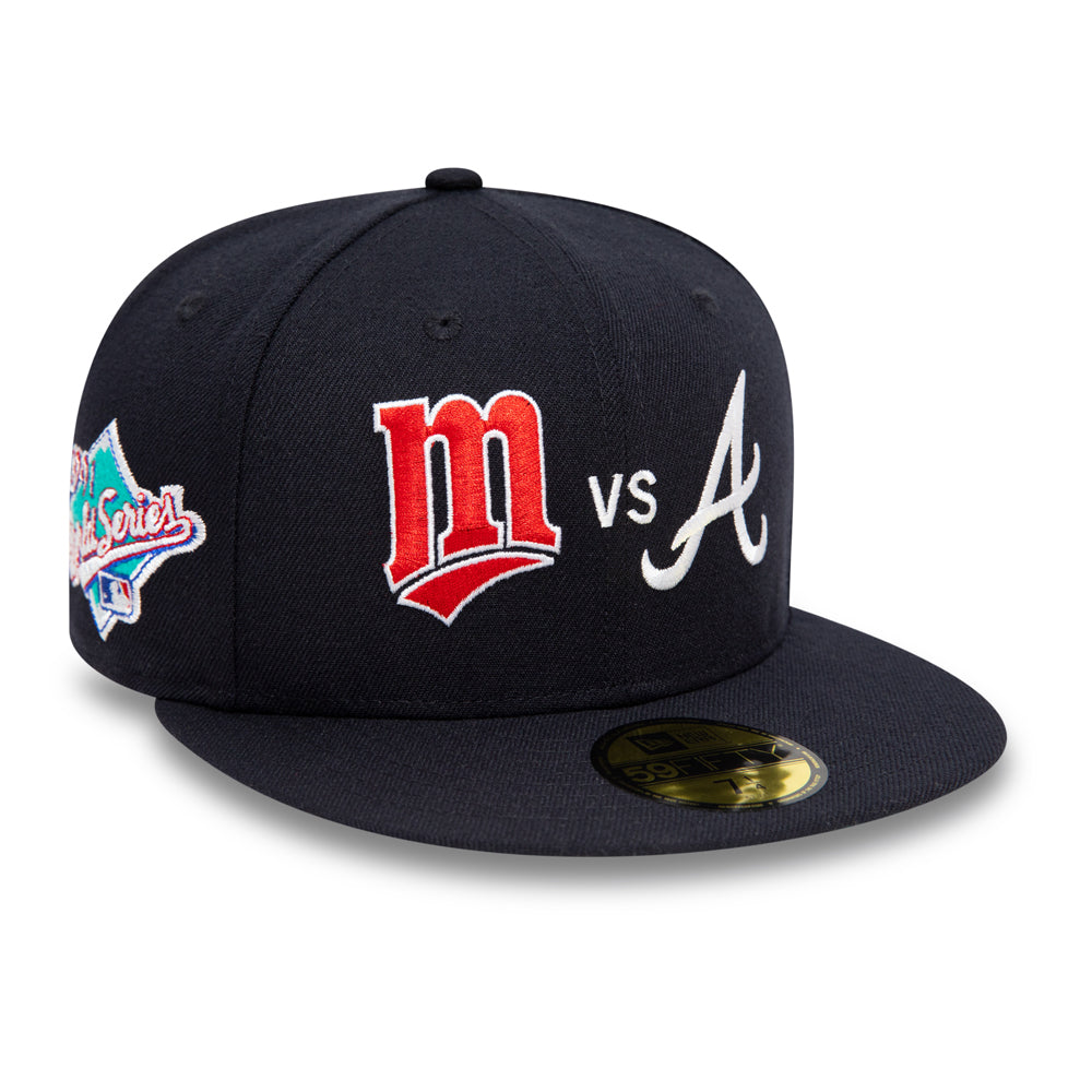 Atlanta Braves vs Minnesota Twins Navy 59FIFTY Cap - Navy - Headz Up 