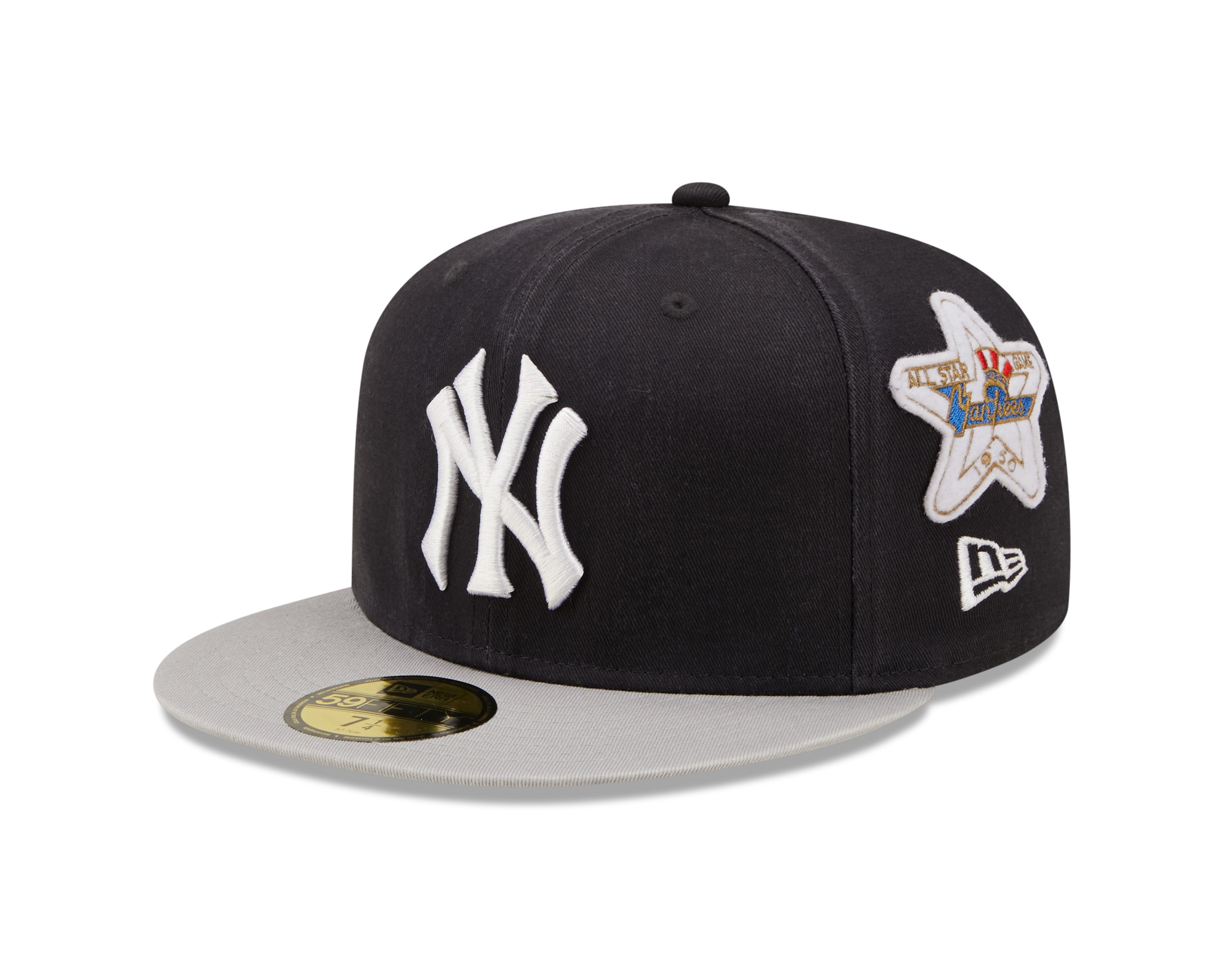 New York Yankees Cooperstown Patch 59FIFTY Cap - Navy/Grå - Headz Up 