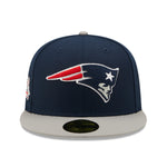 New England Patriots SIDE PATCH 59FIFTY Fitted Cap - Navy/Grå - Headz Up 