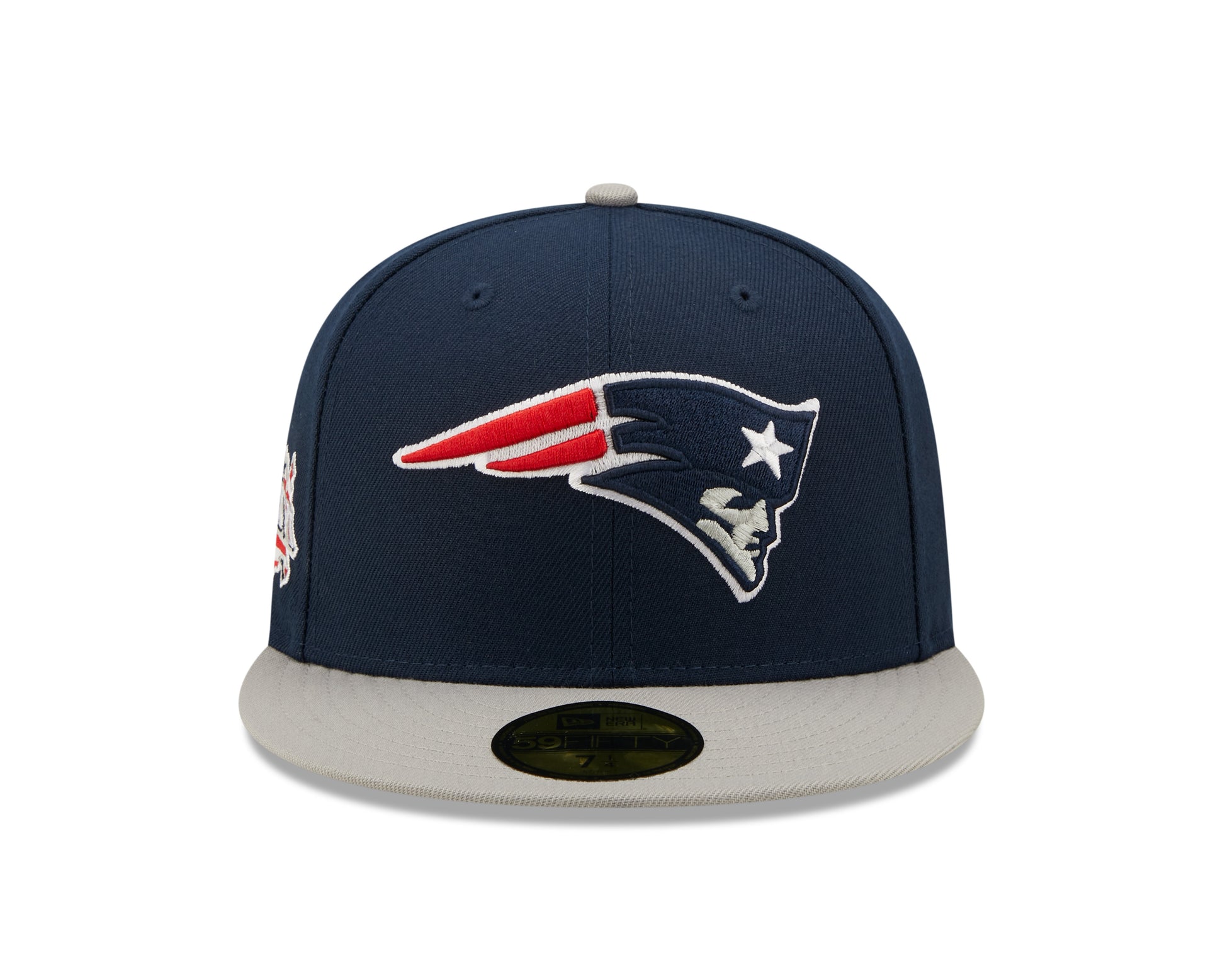 New England Patriots SIDE PATCH 59FIFTY Fitted Cap - Navy/Grå - Headz Up 