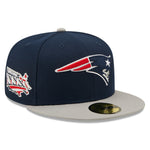 New England Patriots SIDE PATCH 59FIFTY Fitted Cap - Navy/Grå - Headz Up 