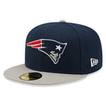 New England Patriots SIDE PATCH 59FIFTY Fitted Cap - Navy/Grå - Headz Up 