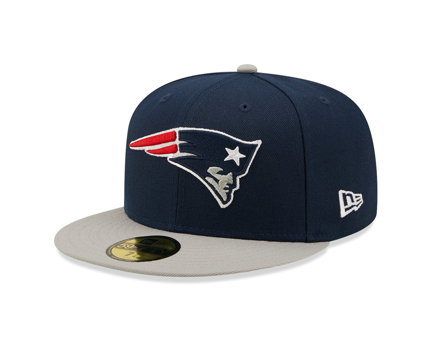 New England Patriots SIDE PATCH 59FIFTY Fitted Cap - Navy/Grå - Headz Up 