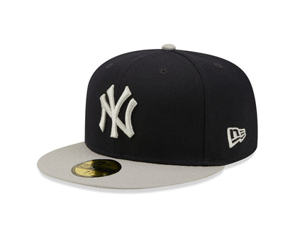 New York Yankees SIDE PATCH 59FIFTY Fitted Cap - Navy/Grå - Headz Up 
