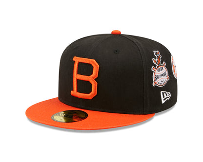 Baltimore Orioles Cooperstown Patch 59FIFTY Cap - Sort/Orange - Headz Up 