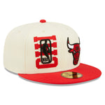 NBA22  DRAFT Chicago Bulls 59Fifty Fitted - Off White/Red - Headz Up 