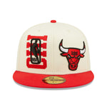 NBA22  DRAFT Chicago Bulls 59Fifty Fitted - Off White/Red - Headz Up 