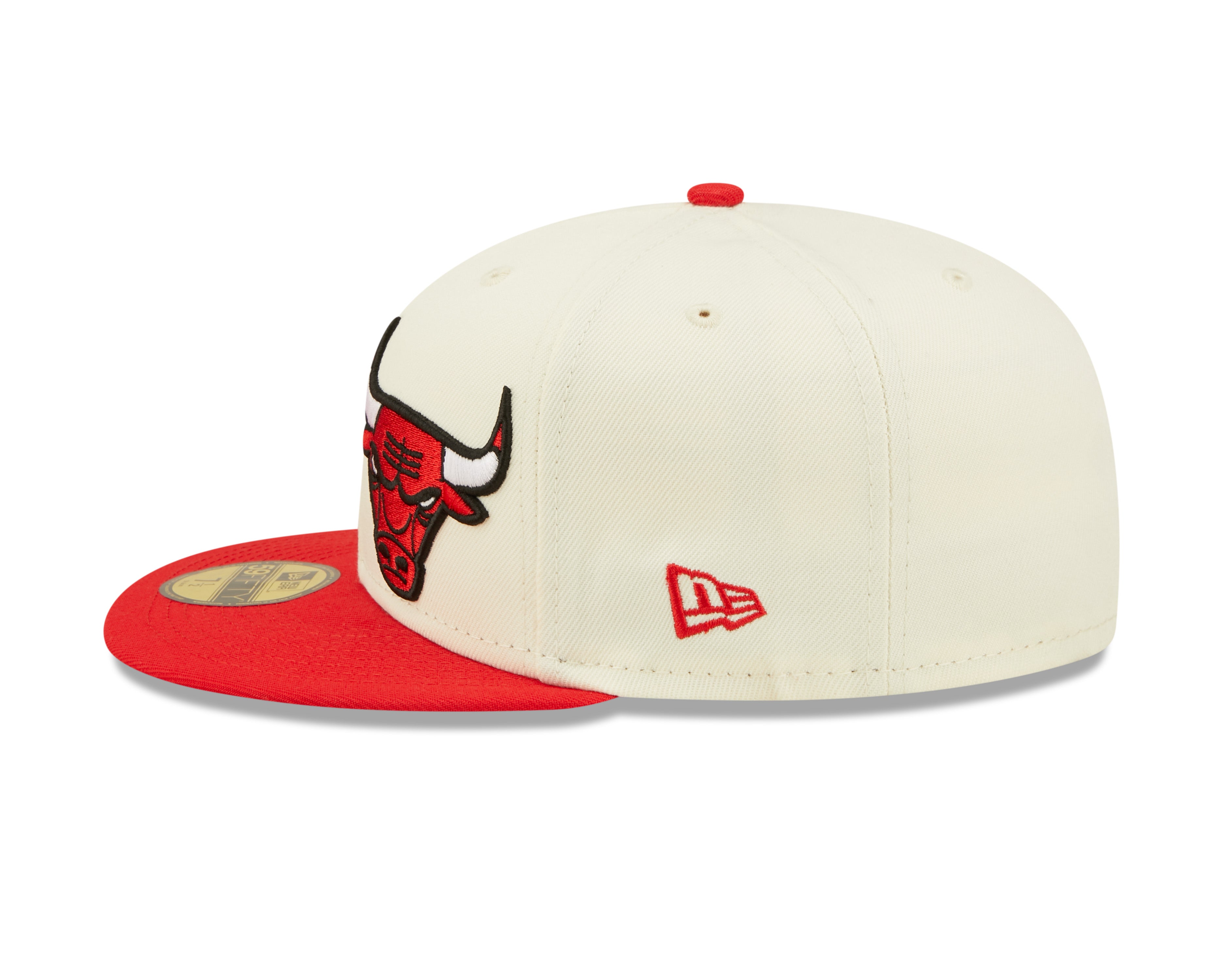 NBA22  DRAFT Chicago Bulls 59Fifty Fitted - Off White/Red - Headz Up 