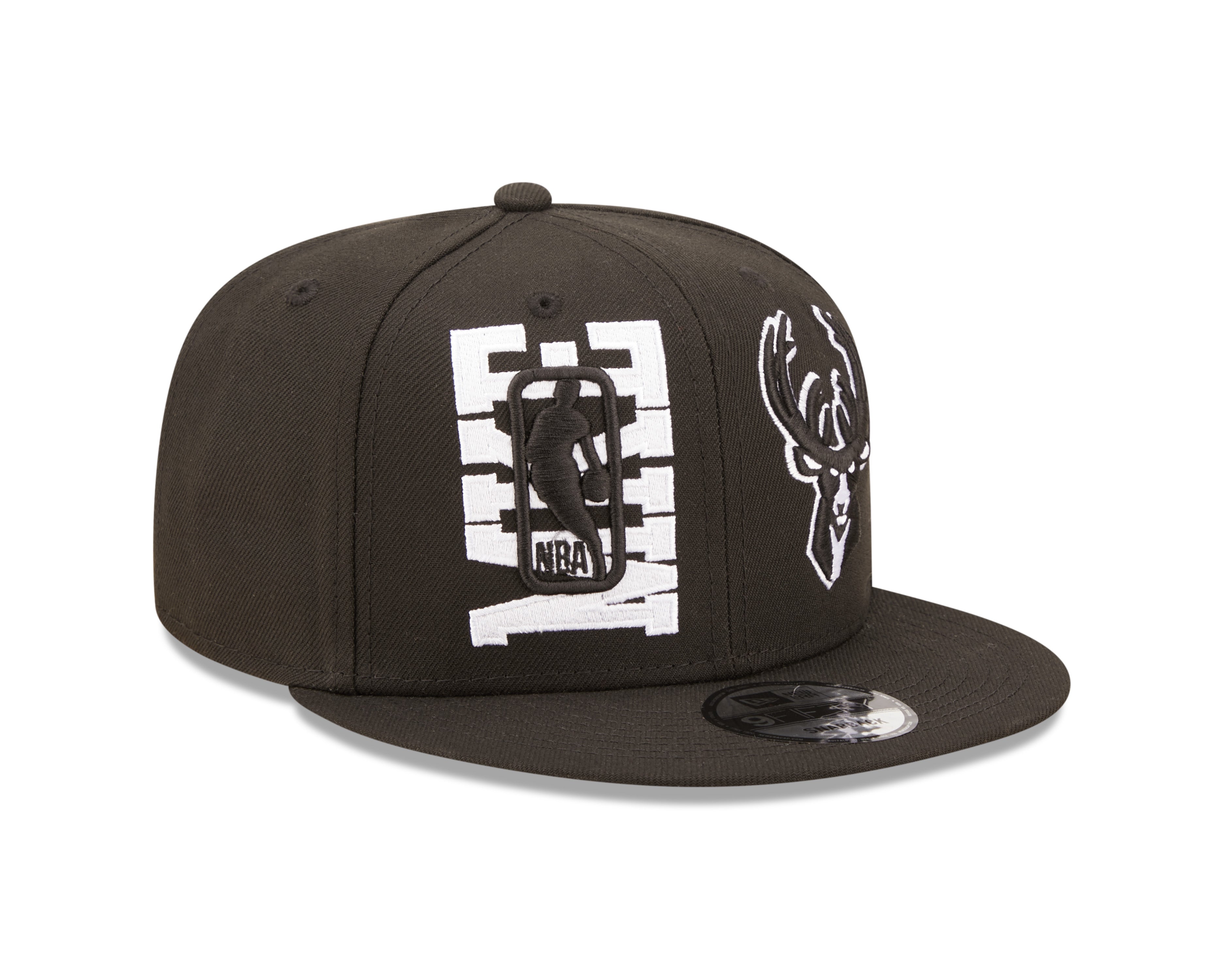 NBA22 DRAFT 9Fifty Snapback Milwaukee Bucks - Black/White - Headz Up 