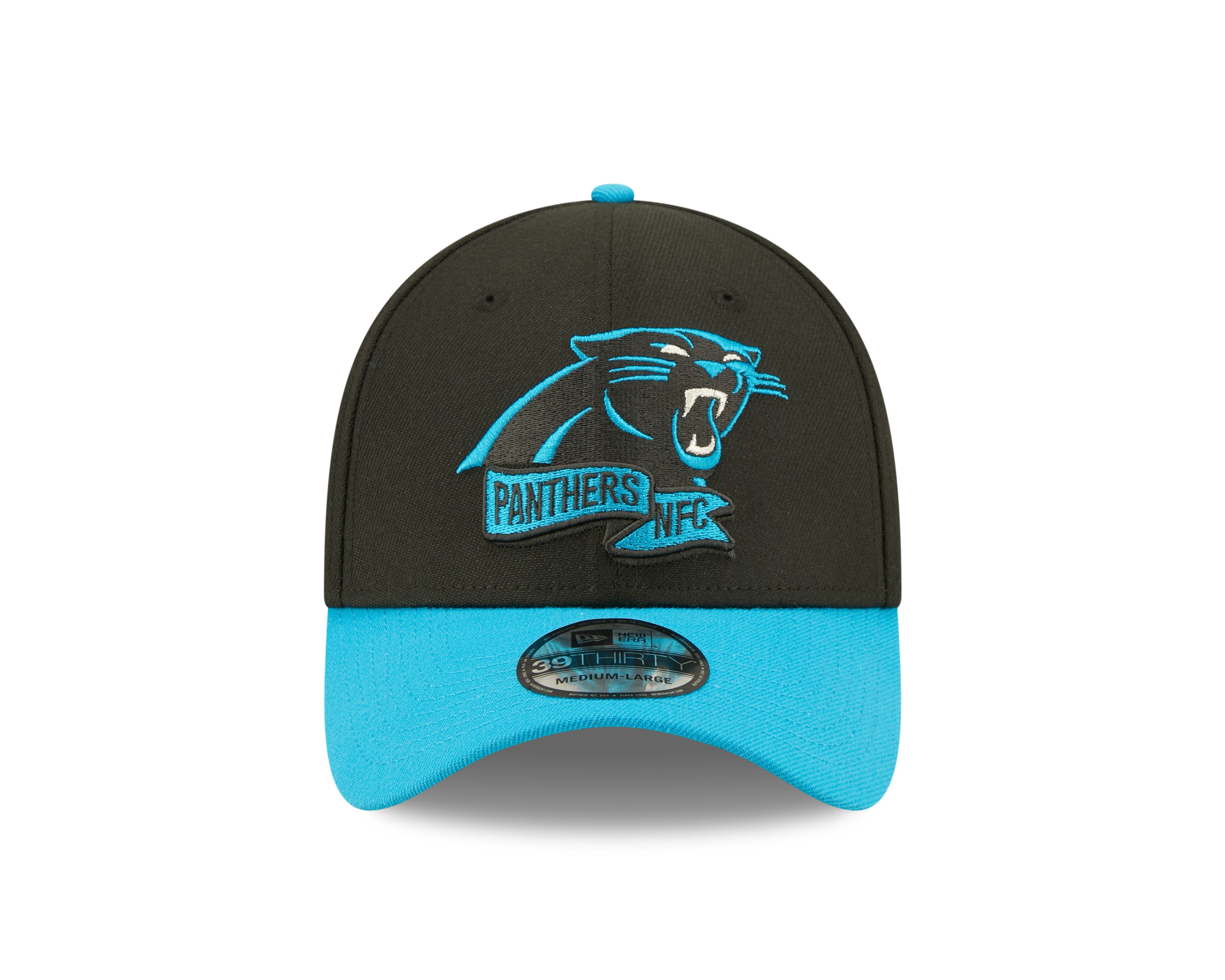 Carolina Panthers NFL Sideline 2022 39THIRTY Stretch Fit Cap - Black/Blue - Headz Up 