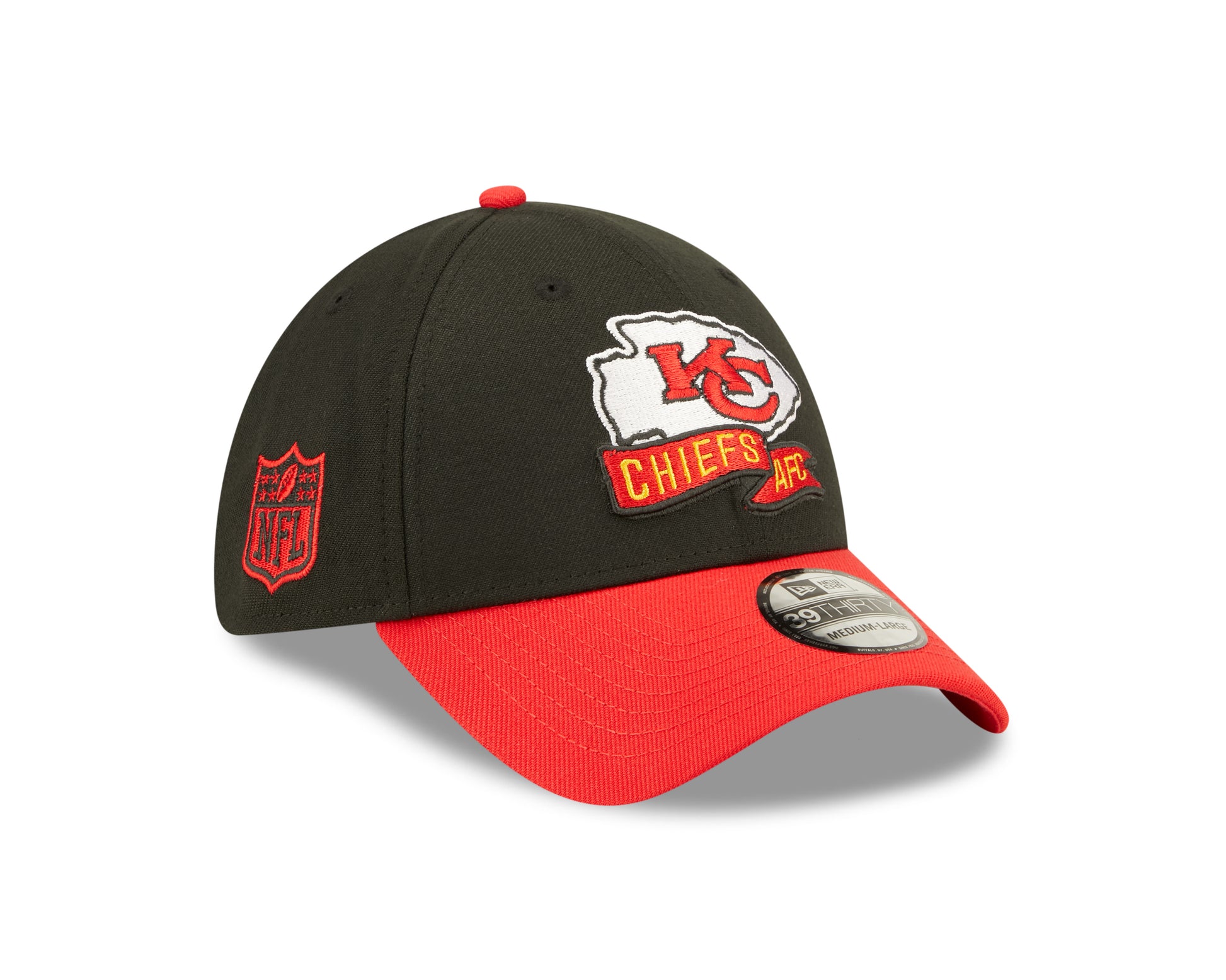 Kansas City Chiefs NFL Sideline 2022 39THIRTY Stretch Fit Cap - Black/Red - Headz Up 