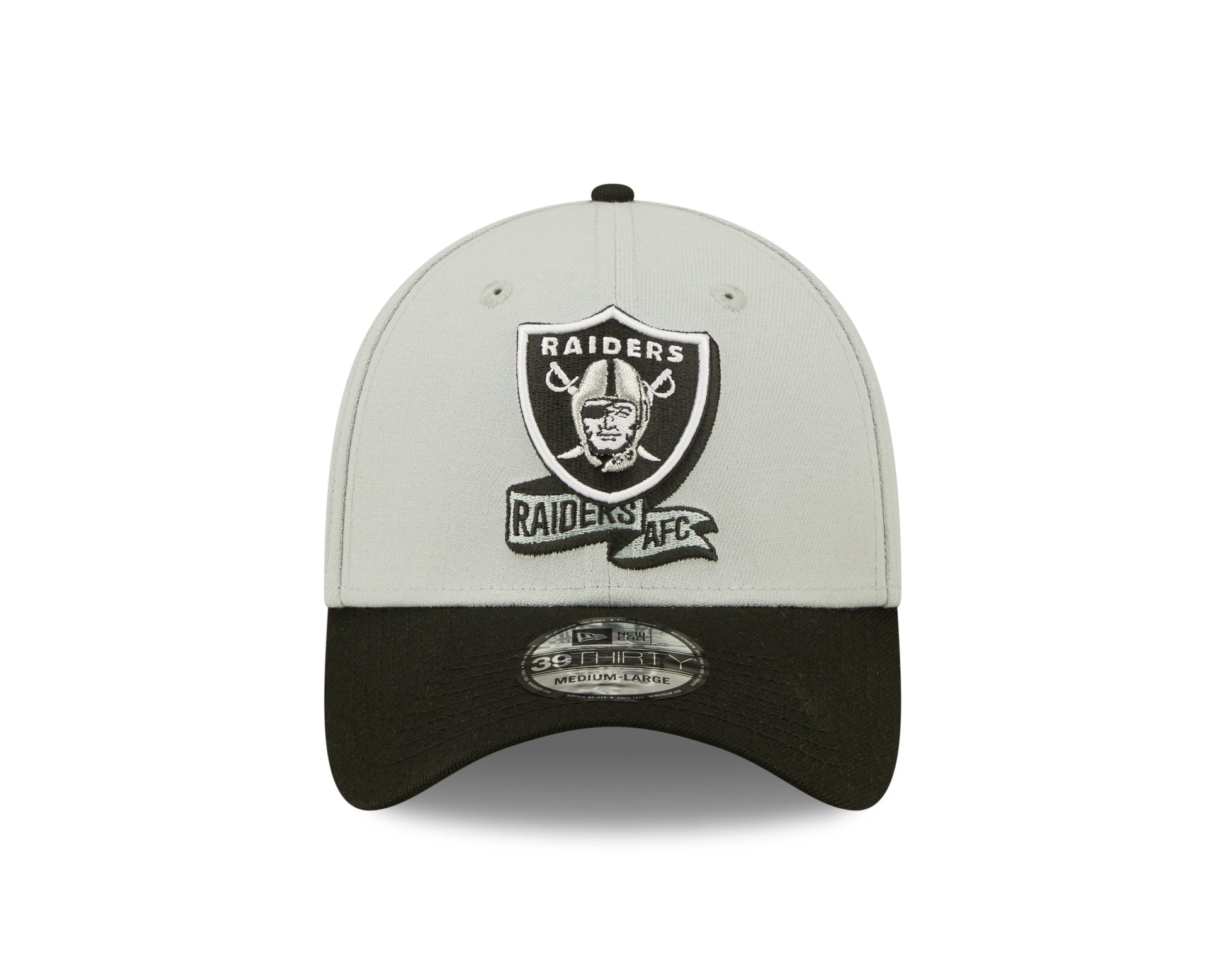 Las Vegas Raiders NFL Sideline 2022 39THIRTY Stretch Fit Cap - Grey/Black - Headz Up 