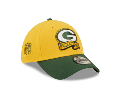 Green Bay Packers NFL Sideline 2022 39THIRTY Stretch Fit Cap - Yellow/Green - Headz Up 