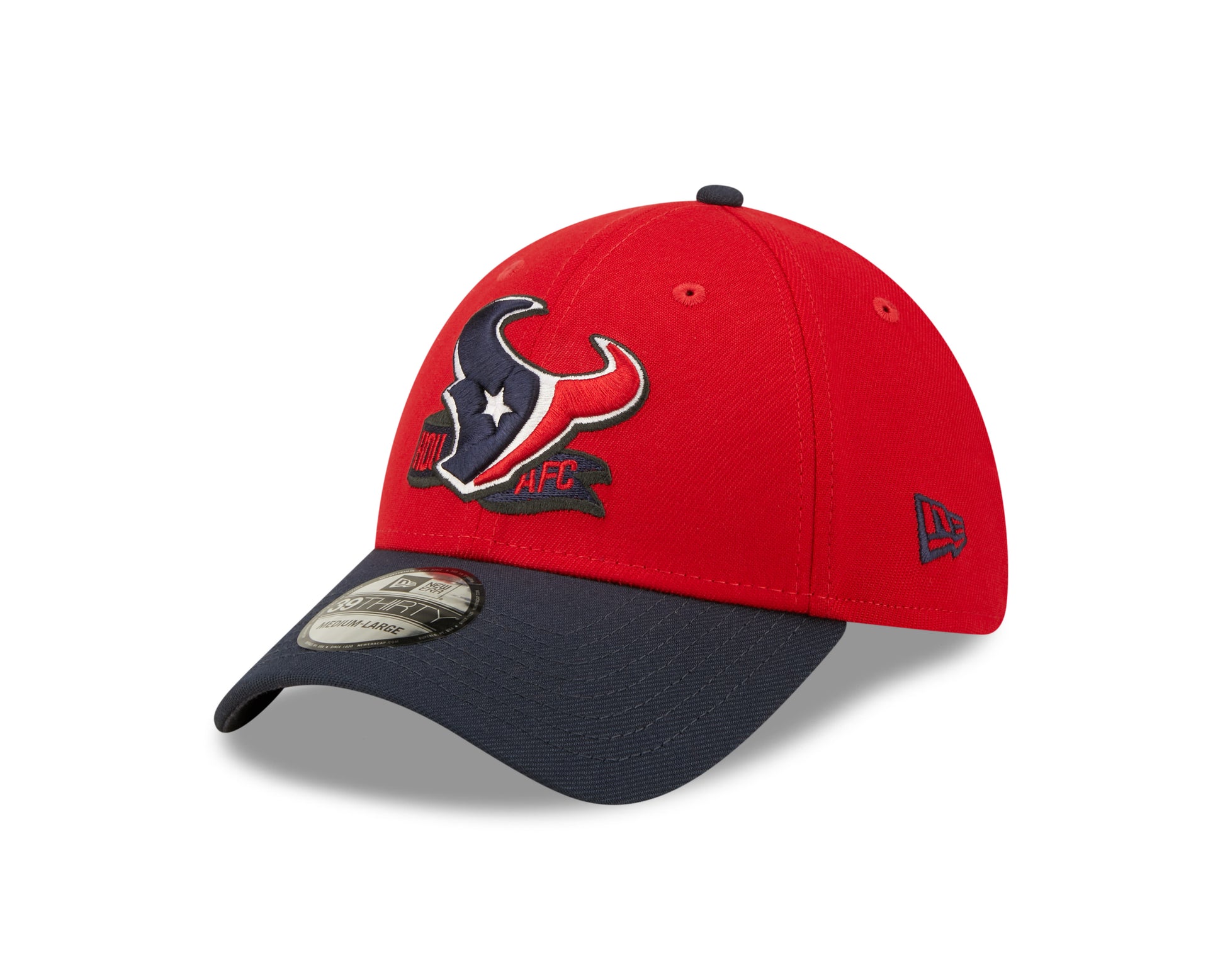 Houston Texas NFL Sideline 2022 39THIRTY Stretch Fit Cap - Red/Blue - Headz Up 
