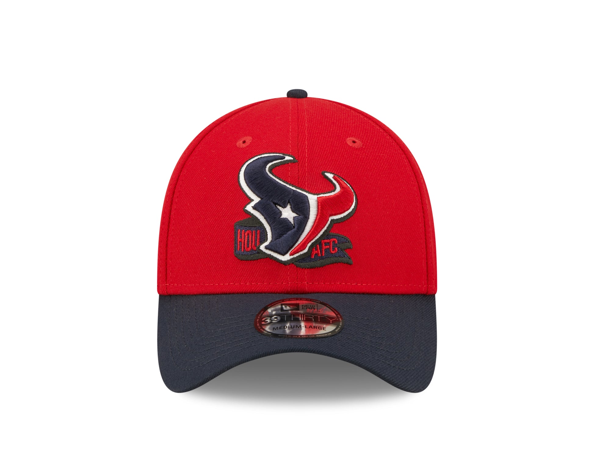 Houston Texas NFL Sideline 2022 39THIRTY Stretch Fit Cap - Red/Blue - Headz Up 