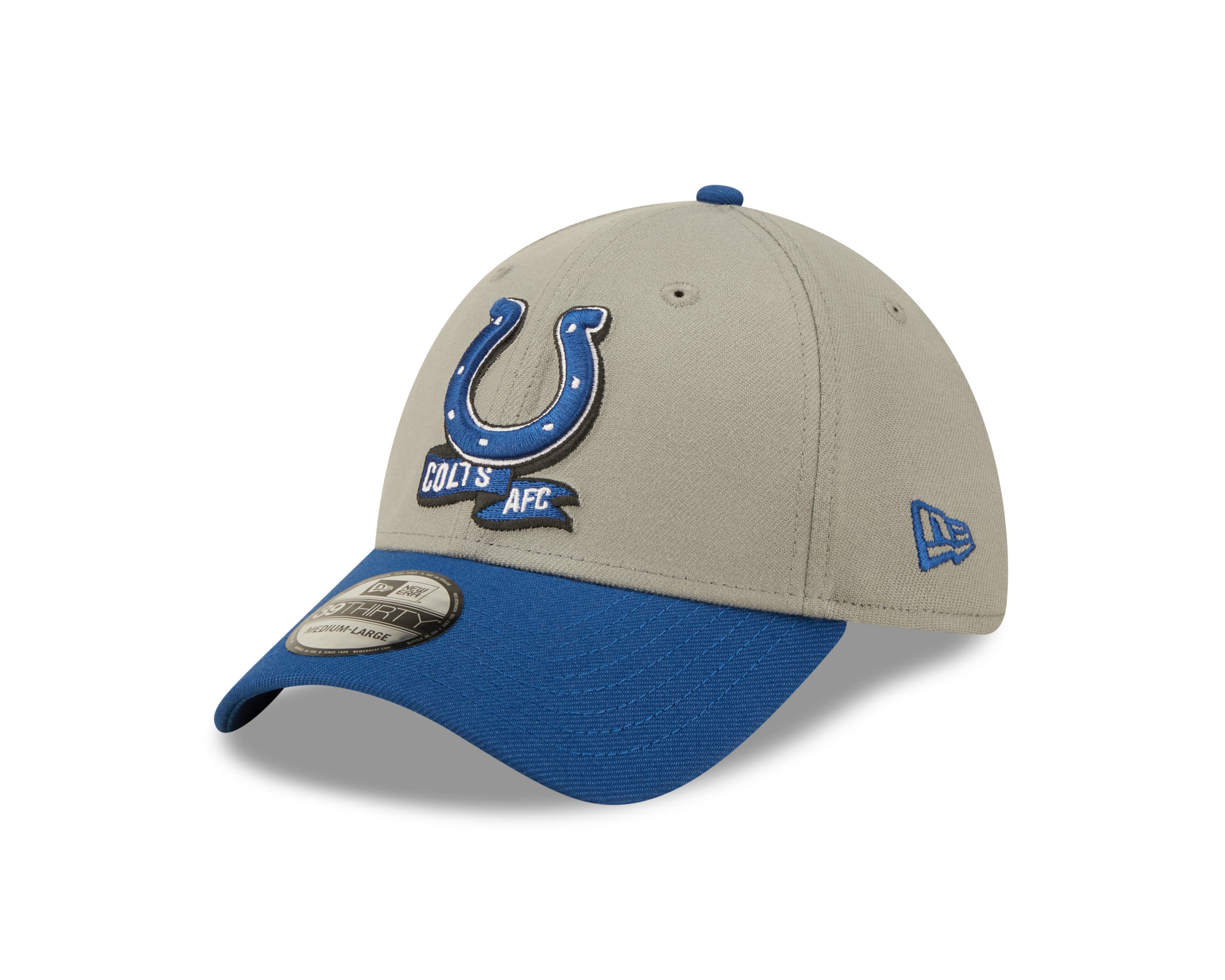 Indianapolis Colts NFL Sideline 2022 39THIRTY Stretch Fit Cap - Grey/Blue - Headz Up 