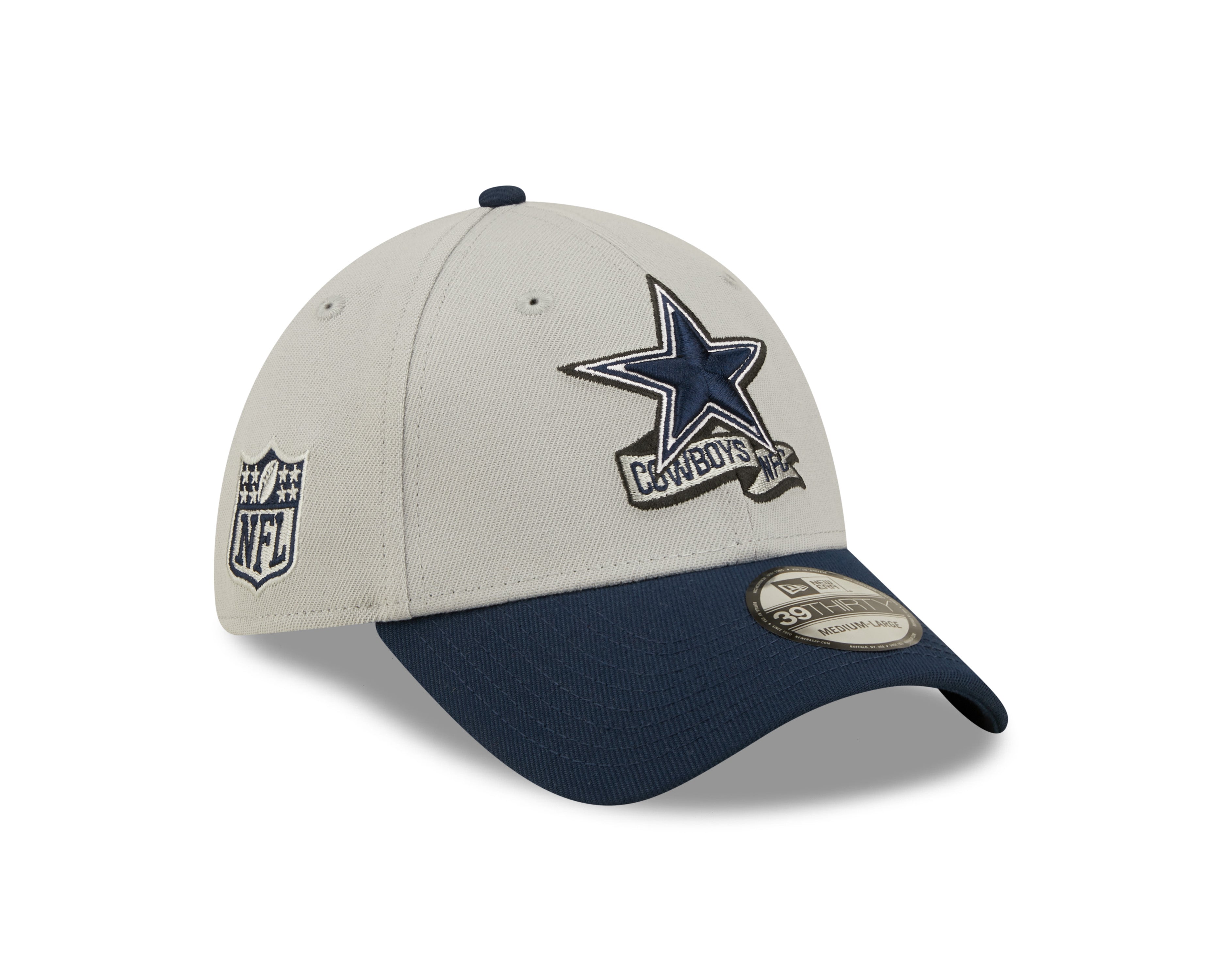 Dallas Cowboys NFL Sideline 2022 39THIRTY Stretch Fit Cap - Grey/Navy - Headz Up 