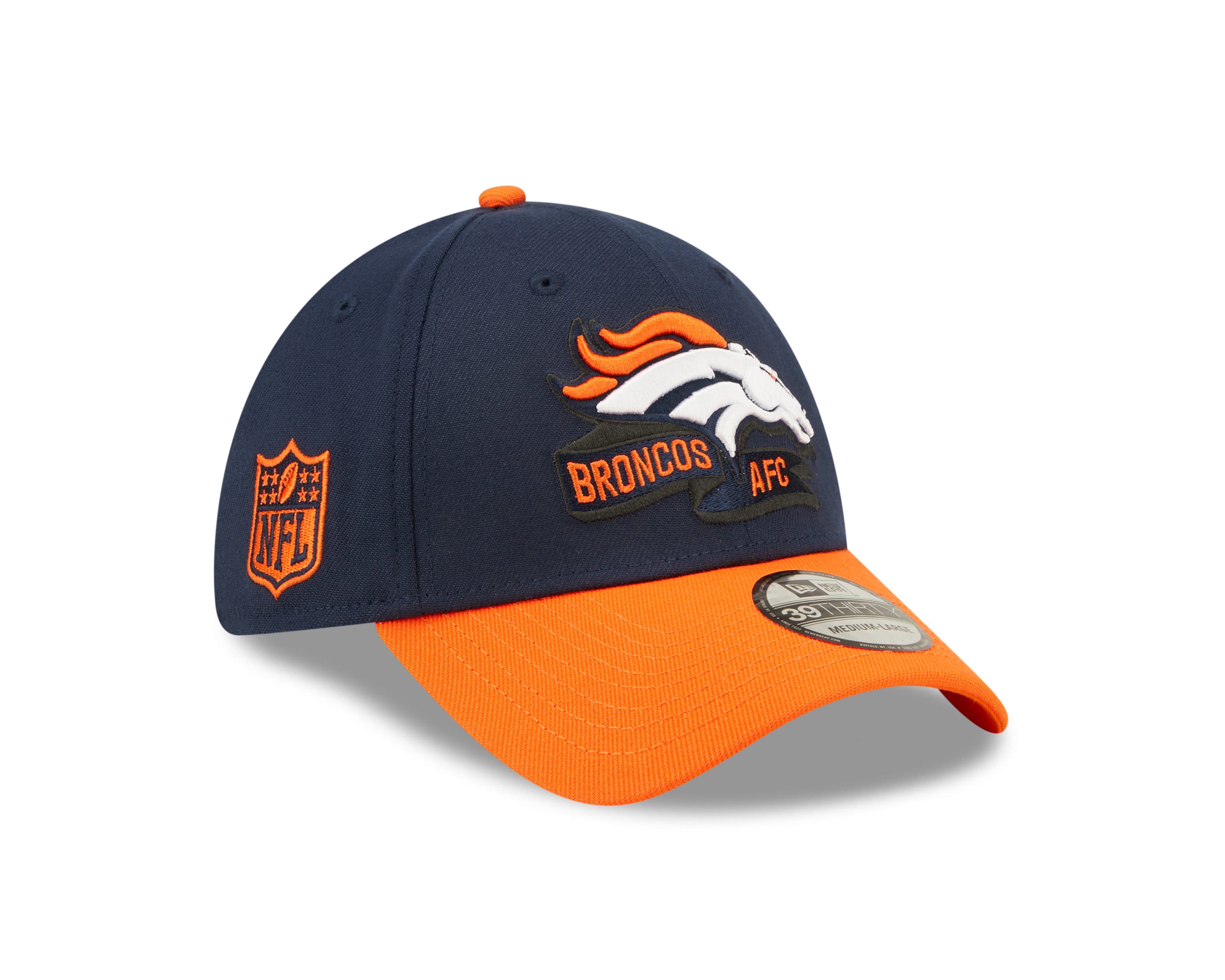 Denver Broncos NFL Sideline 2022 39THIRTY Stretch Fit Cap - Navy/Orange - Headz Up 