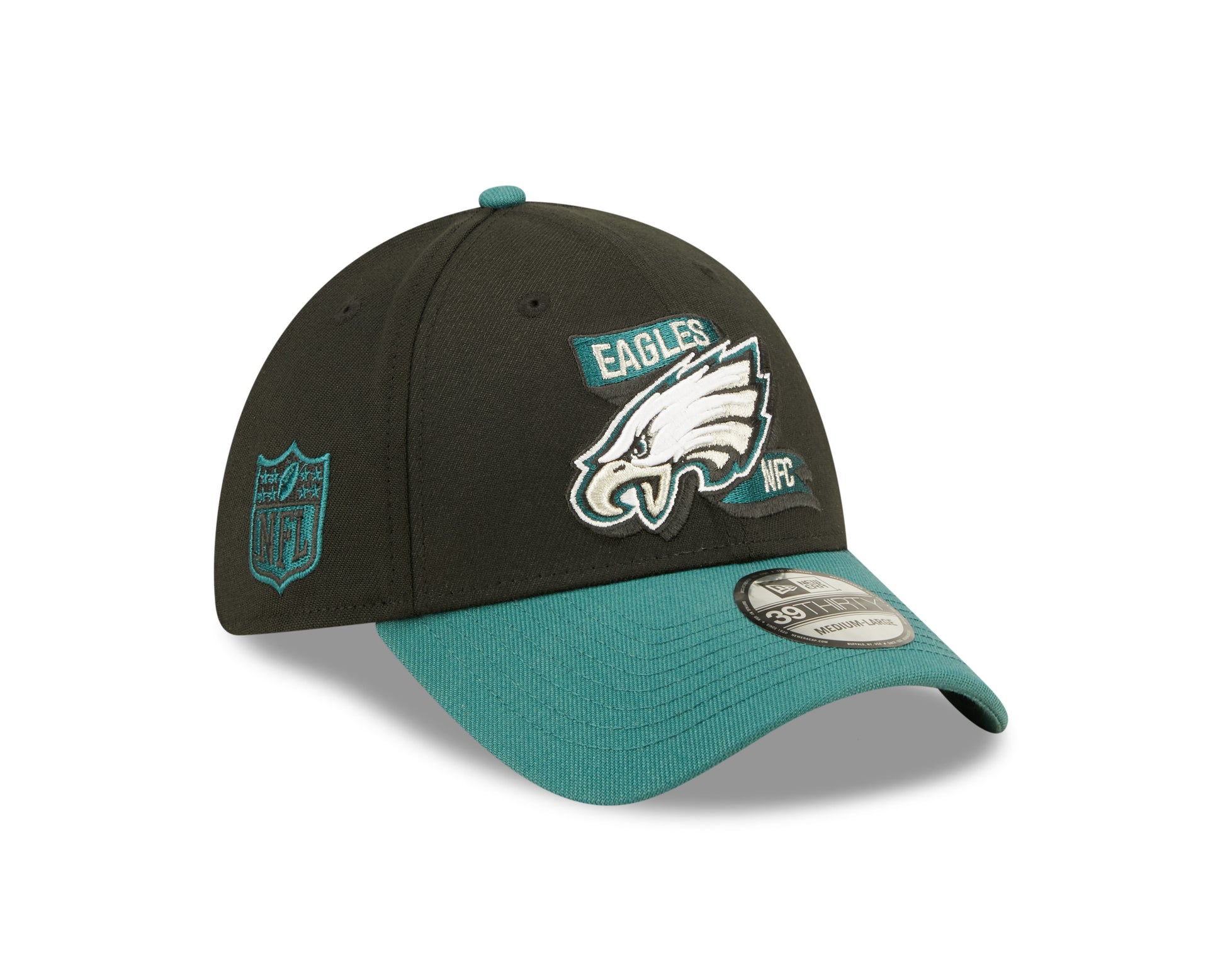 Philadelphia Eagles NFL Sideline 2022 39THIRTY Stretch Fit Cap - Black/Green - Headz Up 