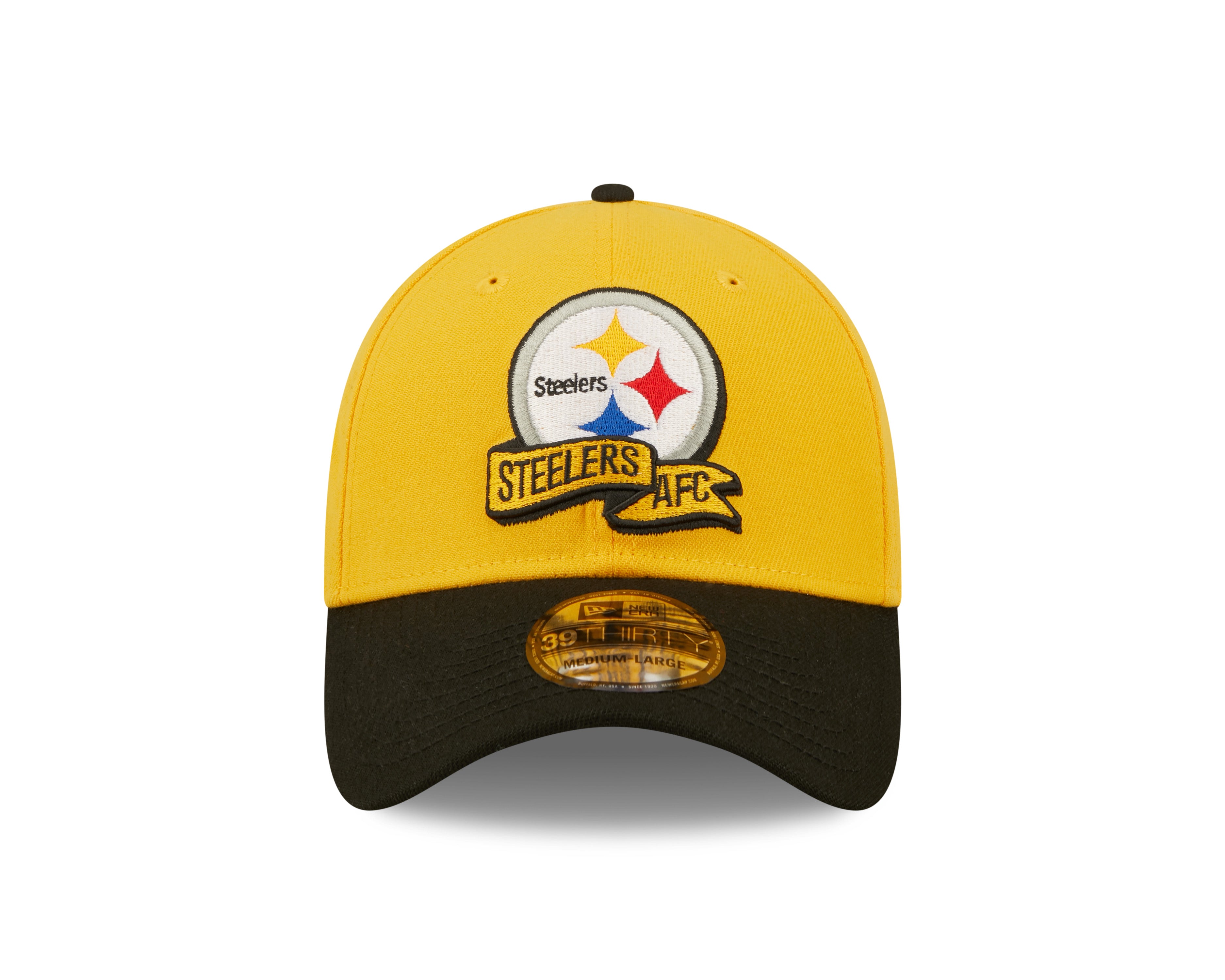 Pittsburgh Steelers NFL Sideline 2022 39THIRTY Stretch Fit Cap - Yellow/Black - Headz Up 