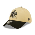 New Orleans Saints NFL Sideline 2022 39THIRTY Stretch Fit Cap - Khaki/Black - Headz Up 