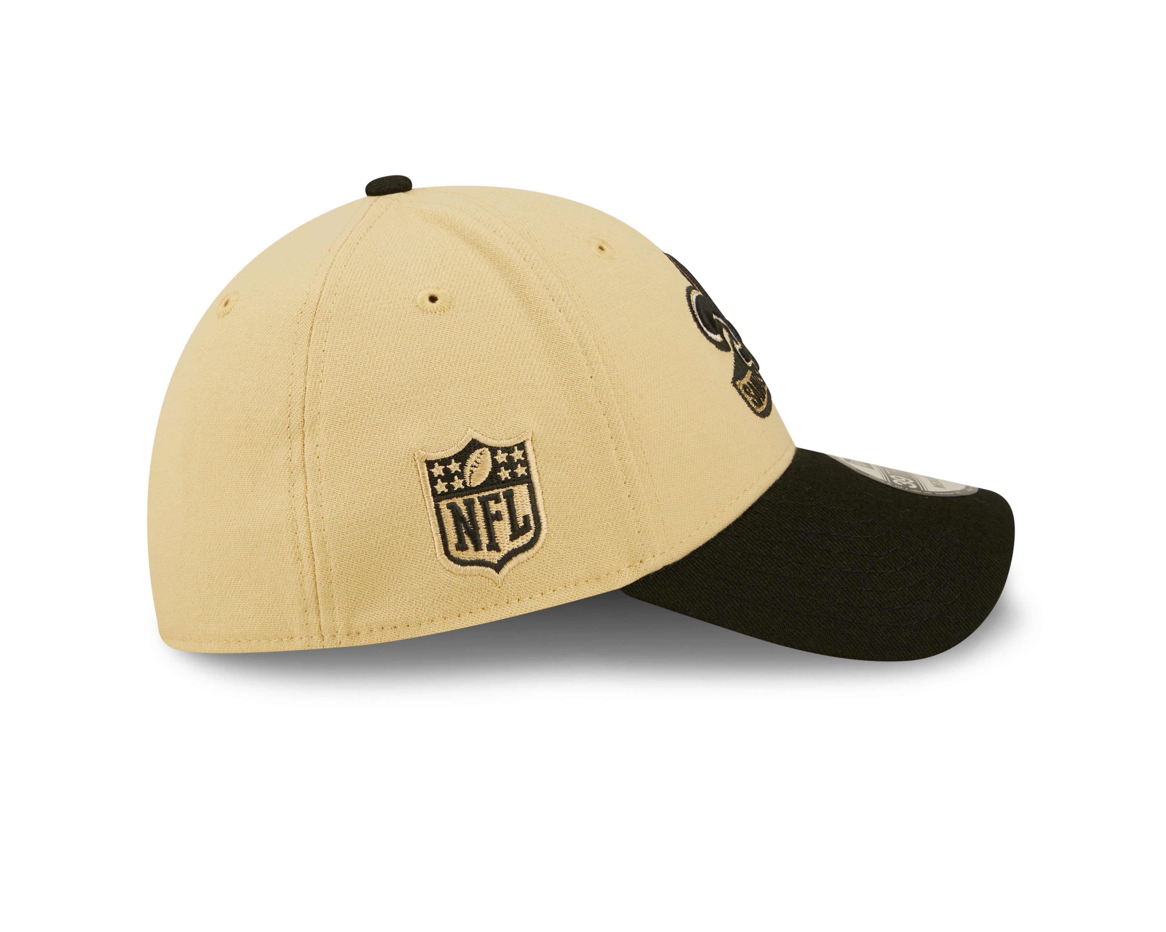 New Orleans Saints NFL Sideline 2022 39THIRTY Stretch Fit Cap - Khaki/Black - Headz Up 