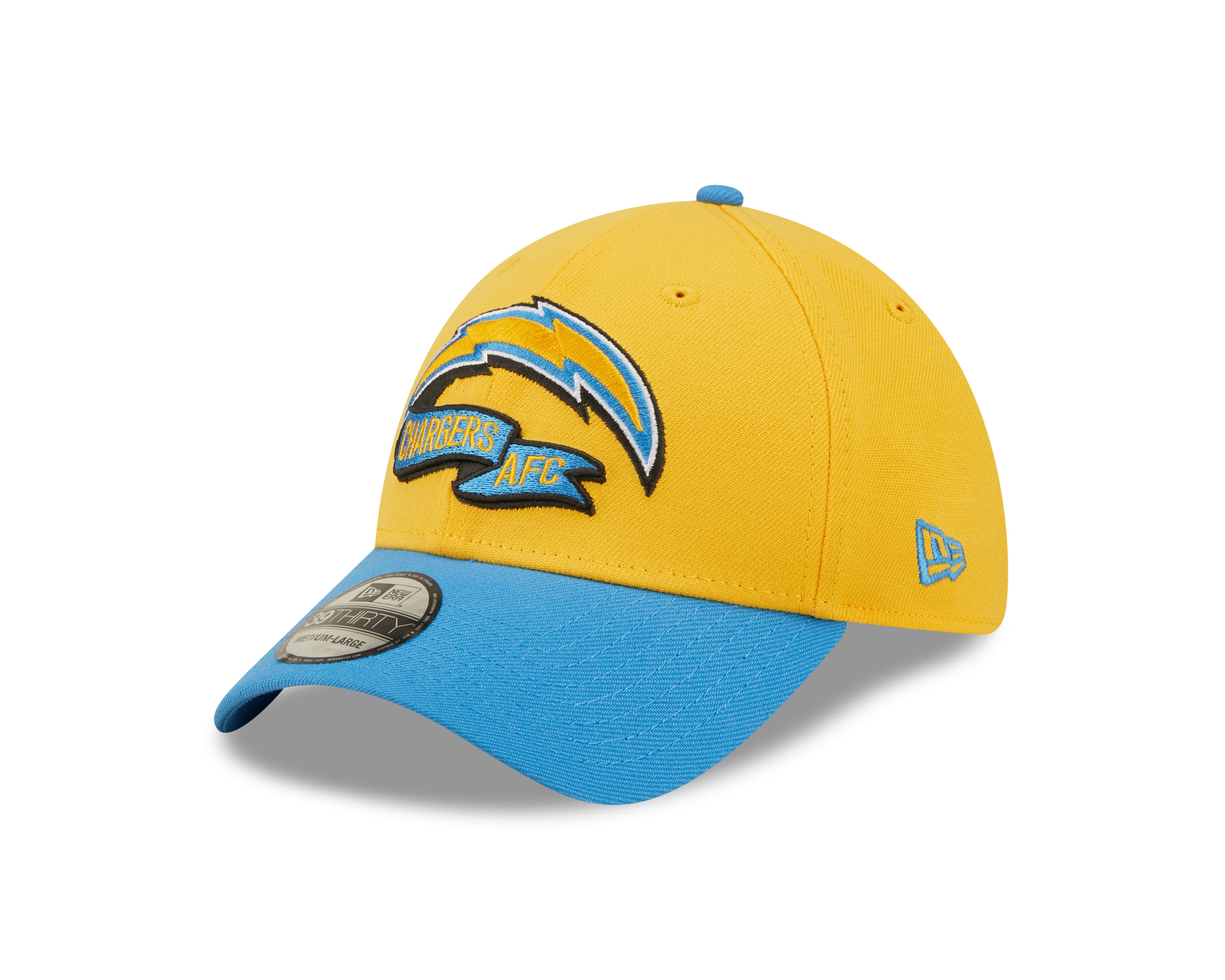 Los Angeles Chargers NFL Sideline 2022 39THIRTY Stretch Fit Cap - Yellow/Blue - Headz Up 