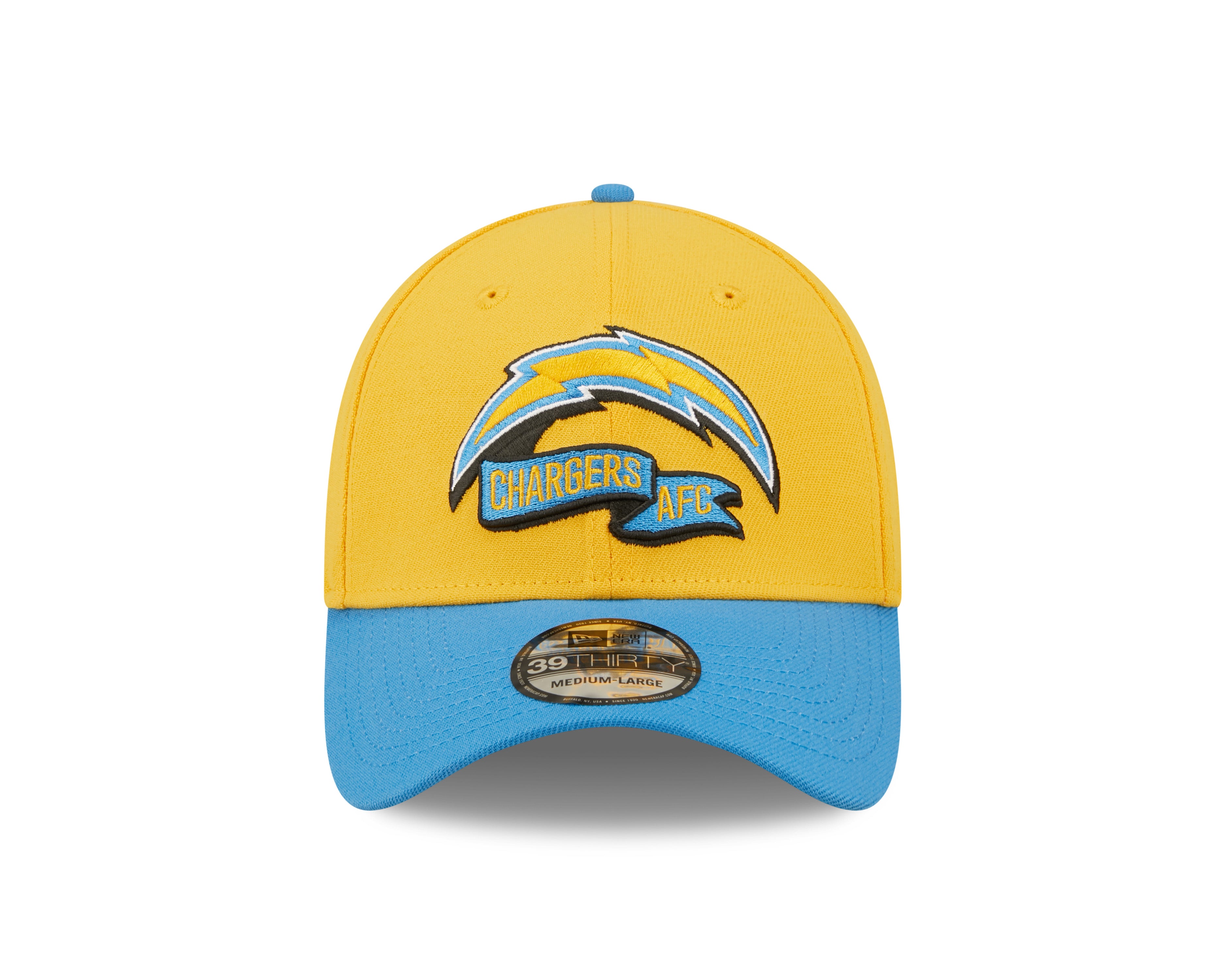 Los Angeles Chargers NFL Sideline 2022 39THIRTY Stretch Fit Cap - Yellow/Blue - Headz Up 