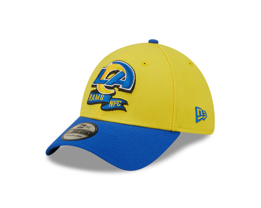 Los Angeles Rams NFL Sideline 2022 39THIRTY Stretch Fit Cap - Yellow/Blue - Headz Up 