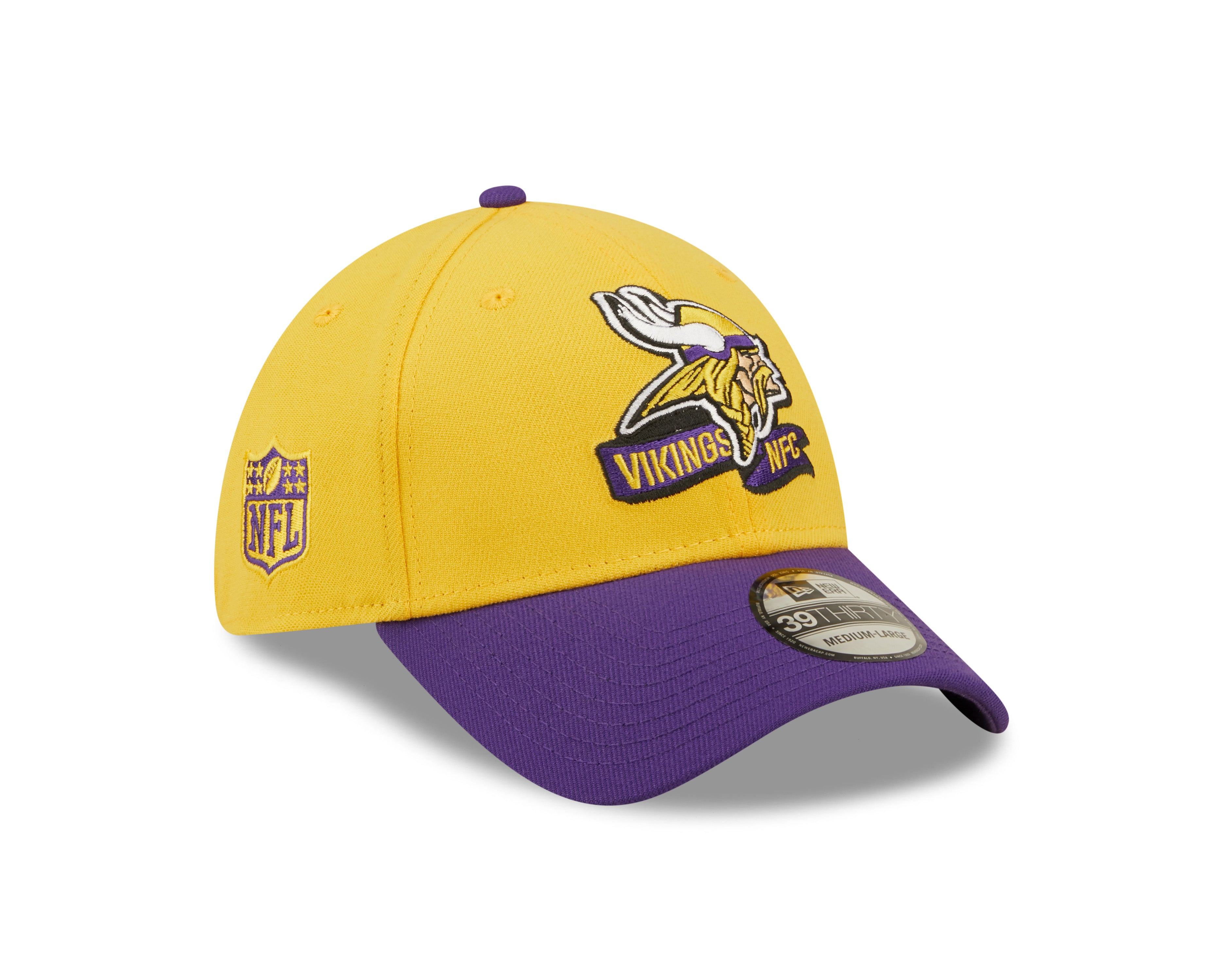 Minnesota Vikings NFL Sideline 2022 39THIRTY Stretch Fit Cap - Yellow/Purple - Headz Up 