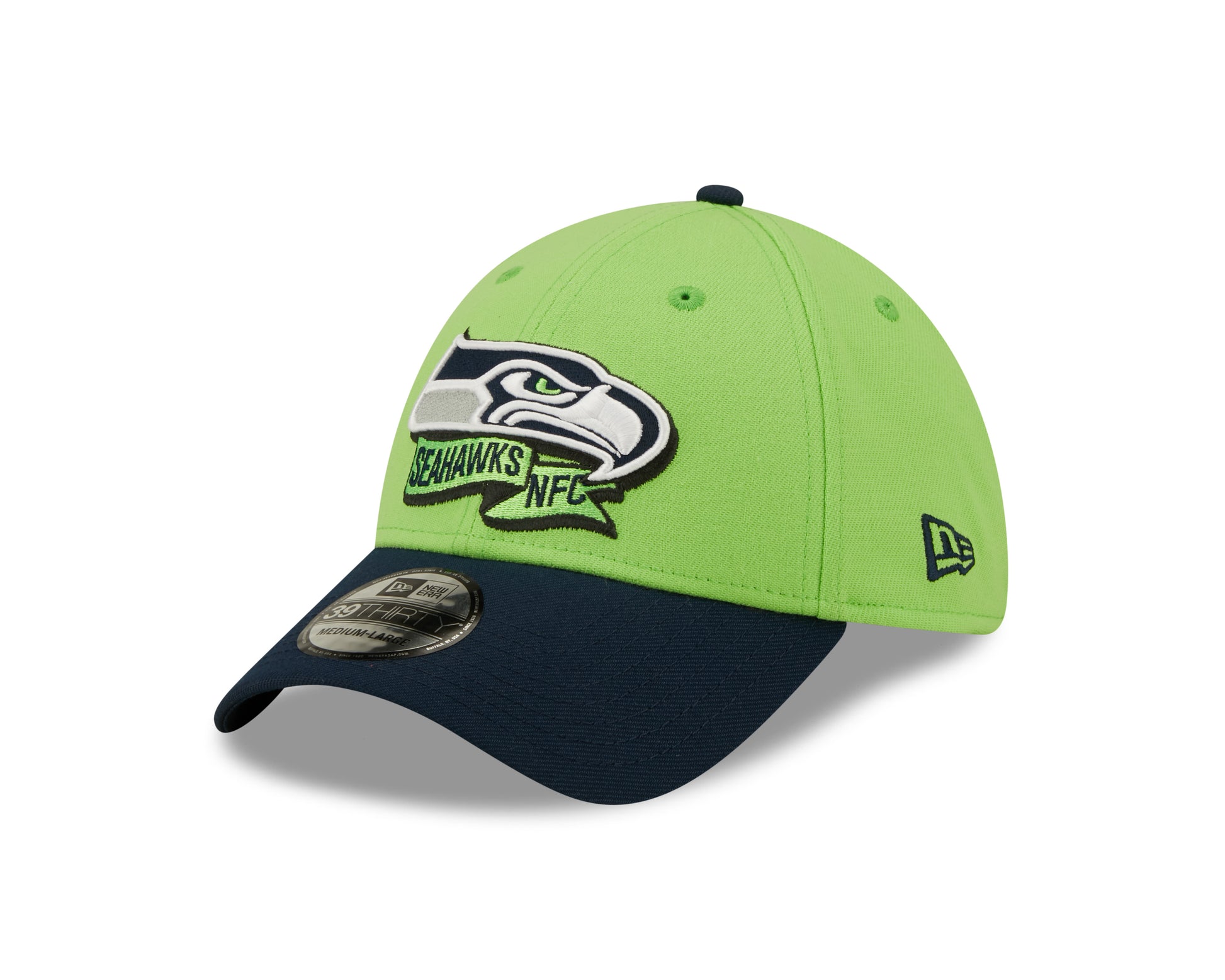 Seattle Seahawks NFL Sideline 2022 39THIRTY Stretch Fit Cap - Green/Blue - Headz Up 