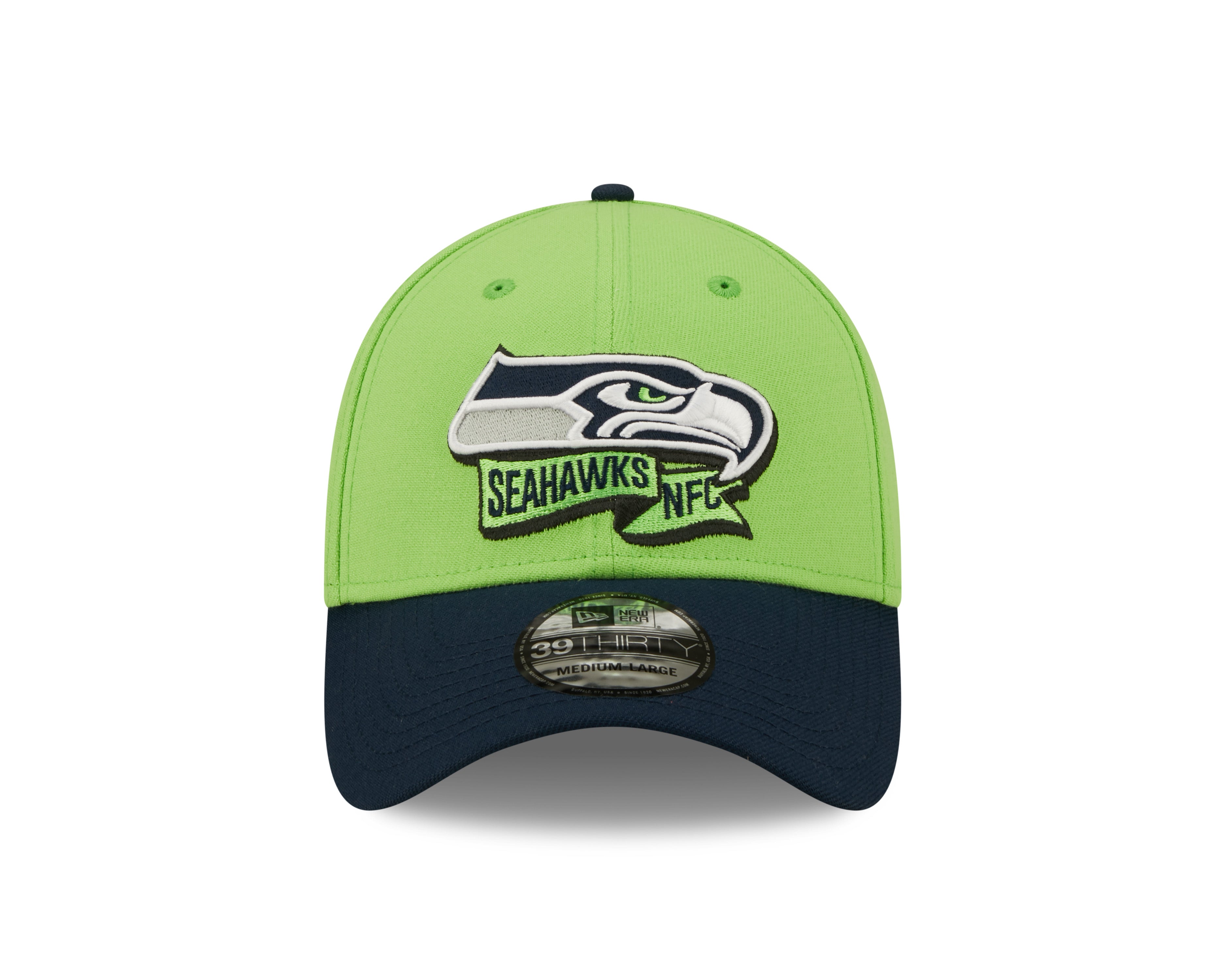 Seattle Seahawks NFL Sideline 2022 39THIRTY Stretch Fit Cap - Green/Blue - Headz Up 