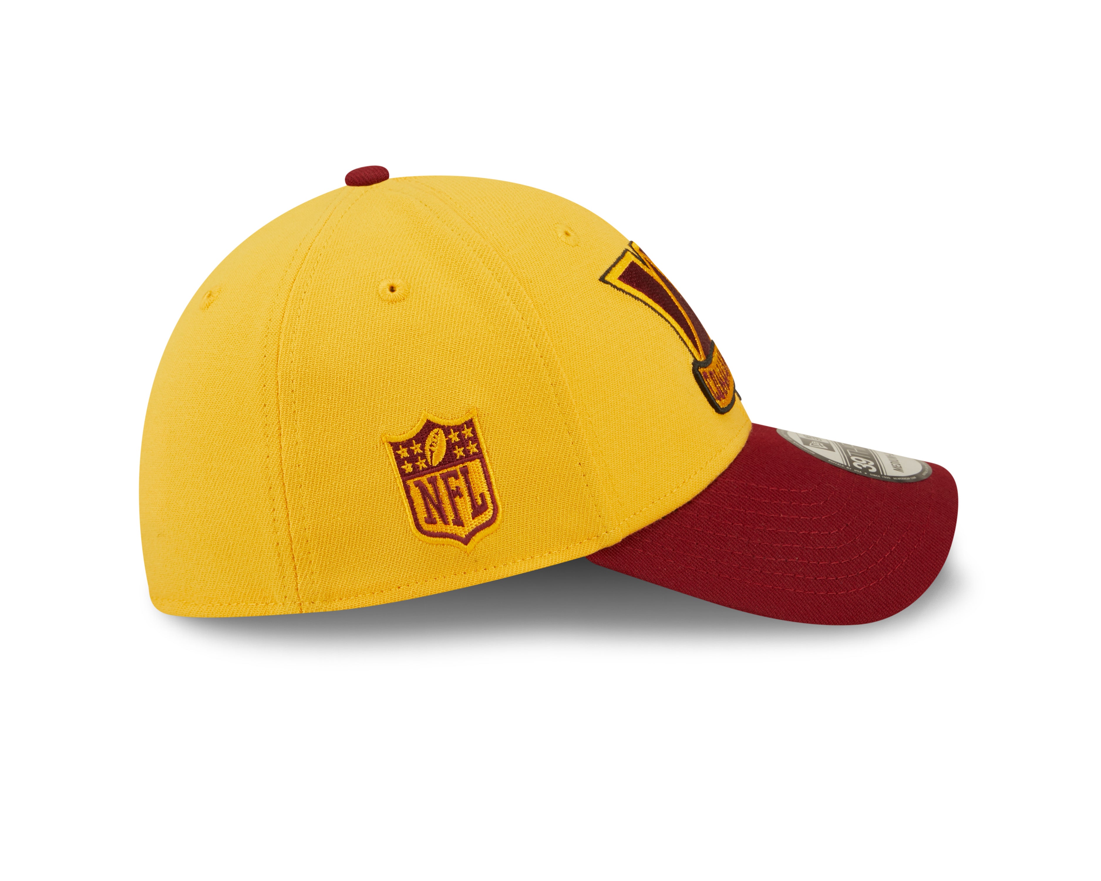 Washington Commanders NFL Sideline 2022 39THIRTY Stretch Fit Cap - Yellow/Maroon - Headz Up 